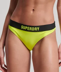 Superdry Damen Elastisches Bikinihöschen aus Recyceltem Material Gelb - Größe: 44
