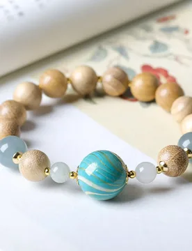 Original Design Winter Collection: Creamy Wood Bracelet with Lacquer Beads Traditional Chinese-Style Bead Bracelet - Aliexpress - FashionsVida