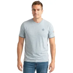 Mens Short Sleeve Micro-Striped T-Shirt Pri2532 - Blue - Size Large