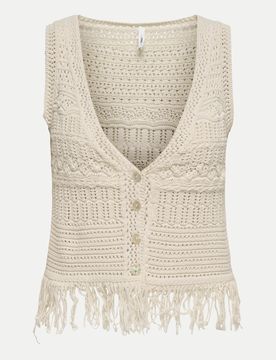 Only Strick Weste Beige M