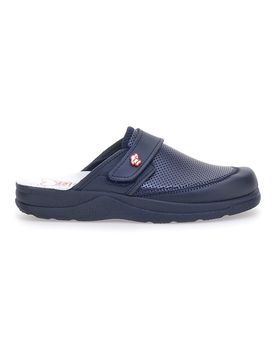 Ciabatte da Lavoro Blu Vera Pelle Made In Italy 1668 40