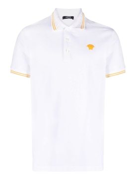 Versace Polo in piquet con logo