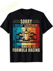 Retro Formula Racing-with Bold Motorsport Design-100% cotton summer casual O-neck short sleeve printed men's T-shirt