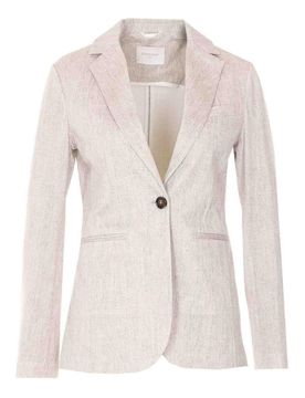 Giacca beige monopetto con bottoni