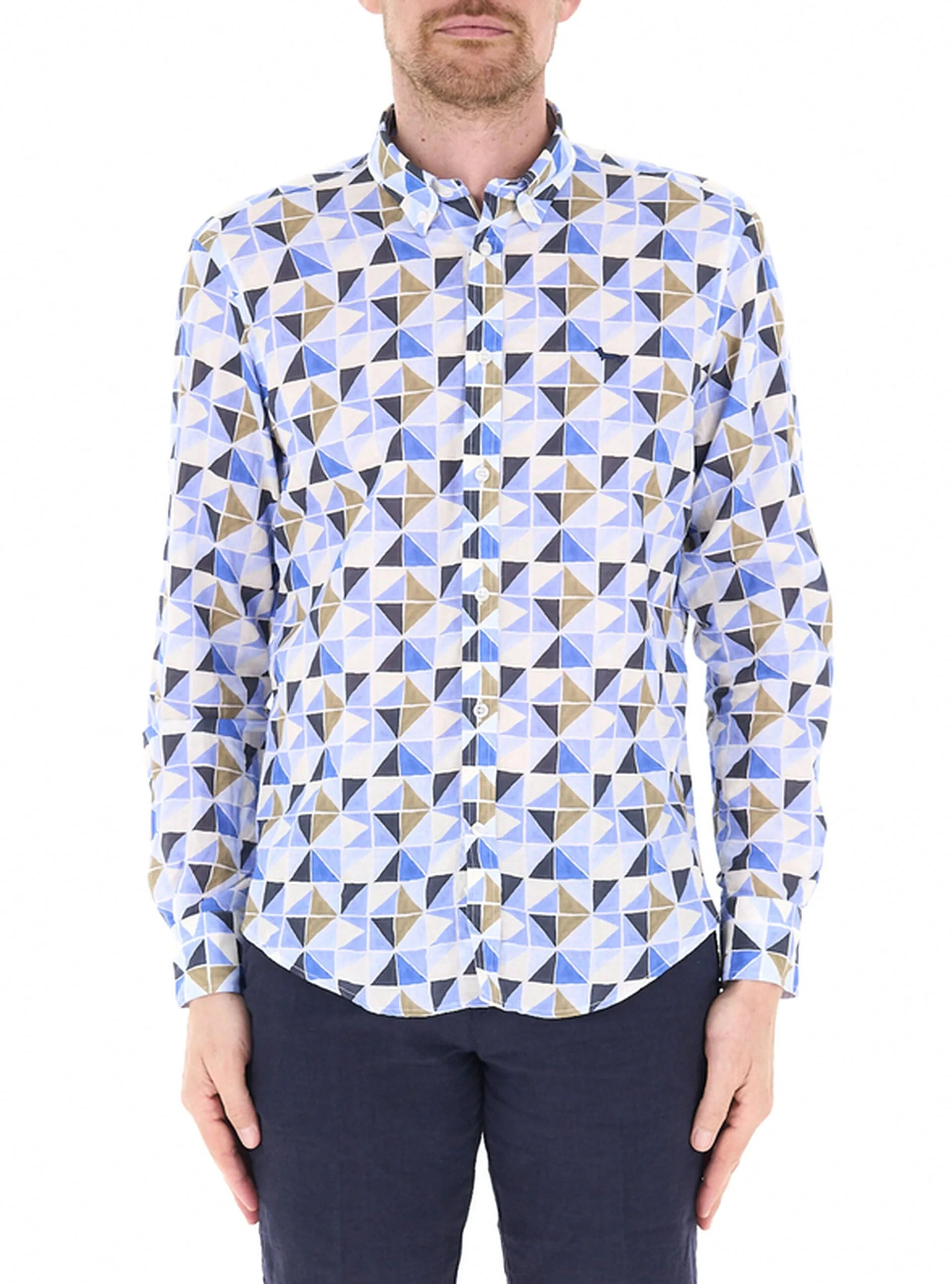 Camicia misto lino AZZURRO L - Harmont & Blaine - FashionsVida
