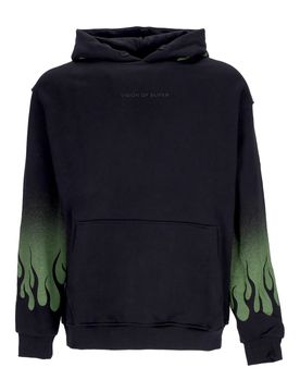 Felpa Cappuccio Uomo Negative Flames Hoodie Black/green