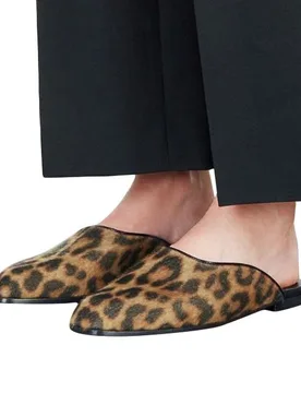 Leopard Print Faux Calf Hair Mules - Stella McCartney - FashionsVida