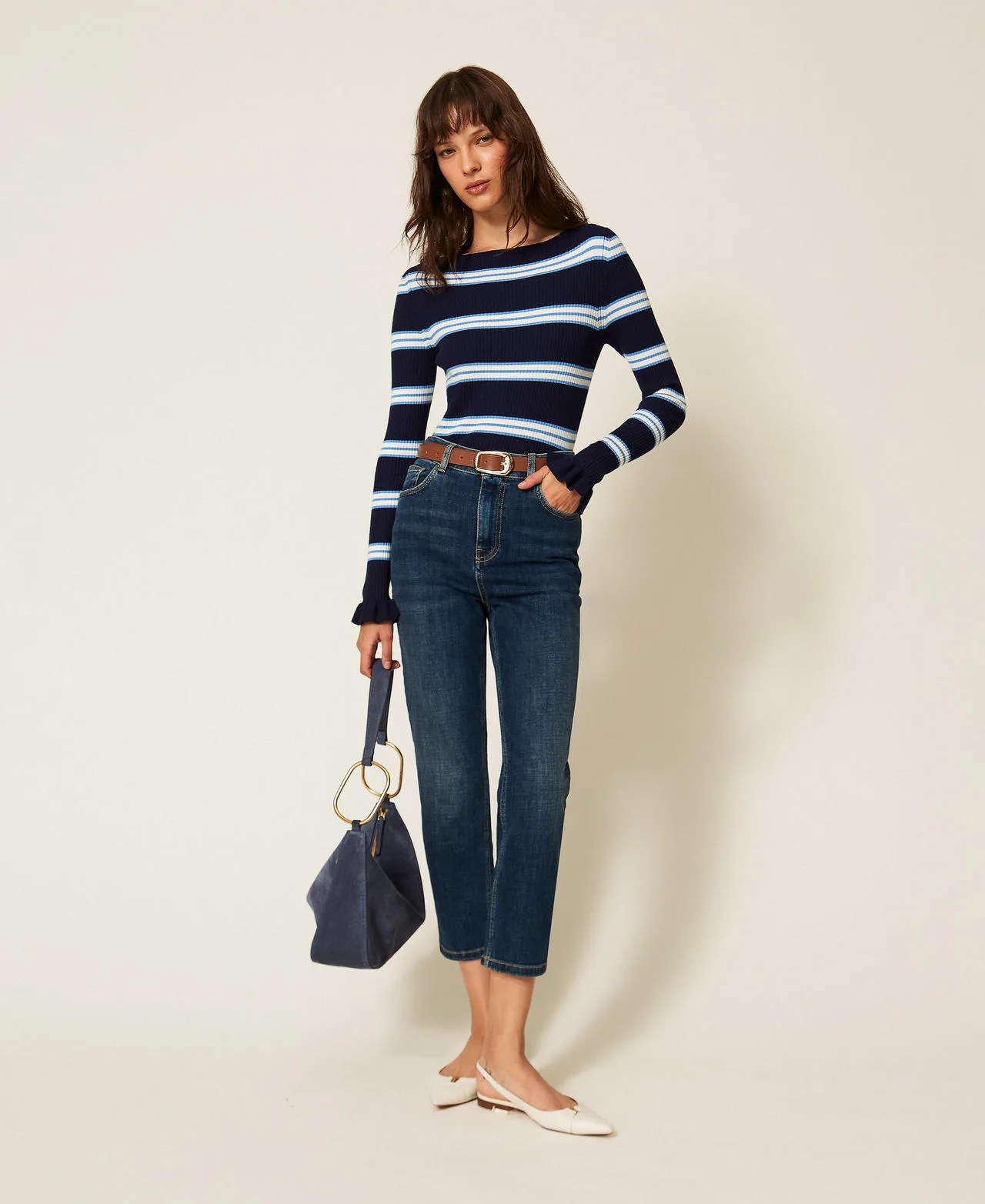 Twinset Jean cropped cinq poches - TWINSET - FashionsVida
