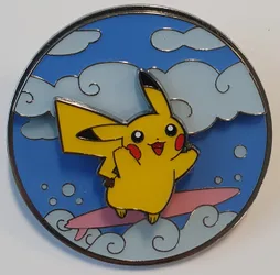 Pokemon Surfing & Flying Pikachu Pin Badge