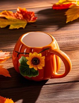 Tazza con motivo autunnale - corallo