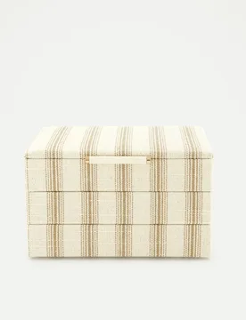Joyero con tejido de rayas y 3 bandejas desmontables - Latouche - FashionsVida