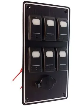 Switches Panel 12v Black 100 x 203 mm unisex - Goldenship - FashionsVida