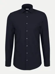 Slim-Fit Hemd Twill Schwarz 43