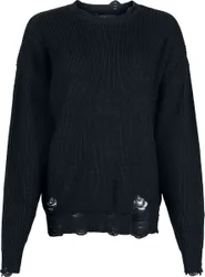Gothic Strickpullover - Floating in the Darkness - S bis XXL - für Damen - Größe L - schwarz - Frauen - female