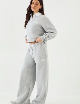 Womens Contrast Button Up Jogger - Grey Cotton - Size Small - DSGN Studio - FashionsVida