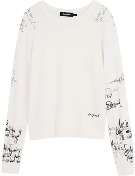 Jersey de mujer fino lettering - Desigual - FashionsVida