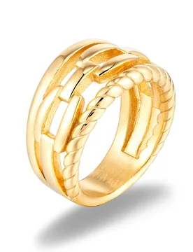 New Luxury Women Weaving Twisted Gold Color Wedding Rings Stainless Steel Anillos Joyas De Mujer Jewelry Wholesale Drop Shipping - Aliexpress - FashionsVida