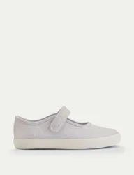 Kids' Canvas Glitter Shoes (6 Small - 1 Large) Silver Female