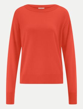 Regular-Fit Langarm Pullover Rot XL