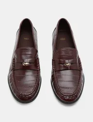 Croc Penny Flat Loafers Burgundy female