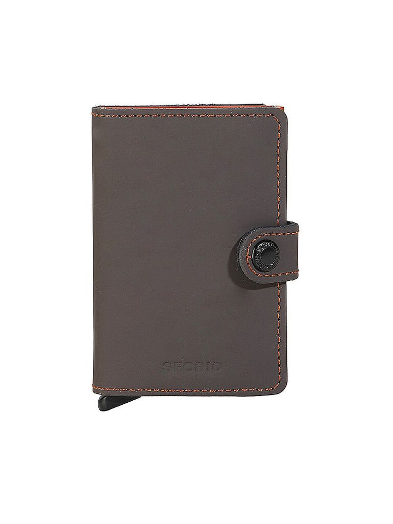 Geldbörse - Miniwallet Matte truffle & orange marrón
