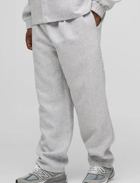 Herren Plus Gerade Bein Bouclé Hose mit elastischem Bund Light Grey Größe 2XL - boohooMAN - FashionsVida