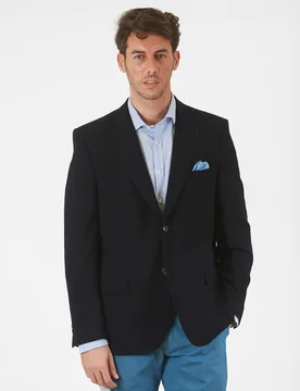 Americana de hombre regular liso en azul oscuro - Wickett Jones - FashionsVida