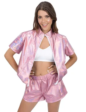 Irisierendes rosa Damenkostüm - CHAKS - FashionsVida