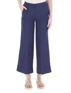 Pantalone in lino BLU NAVY 46