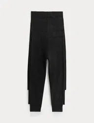 Pack Cotton Rich Leggings (2-8 Yrs) Black female