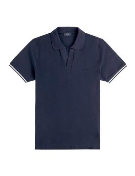 Fay Polo In Cotone Piquet Blu Scuro