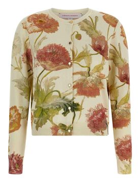Cardigan con stampa floreale