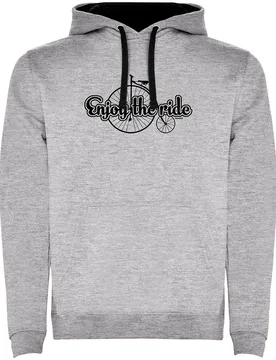 Felpa Con Cappuccio Enjoy The Ride Two-colour Heather Grey / Black - Kruskis - FashionsVida