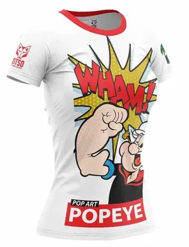 Maglietta A Maniche Corte Popeye Pop Art Beige S - OTSO - FashionsVida
