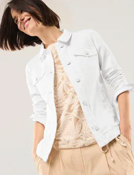 Jeansjacke, normale Größen, Farbe Weiß, 44, ultrabequem extra weich Damen - Walbusch - FashionsVida