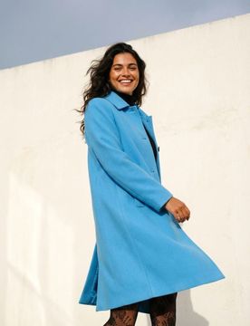 Cappotto classico con colletto - blu