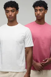 Herren 2er-Pack Basic T-Shirts In Normaler Passform Größe Small
