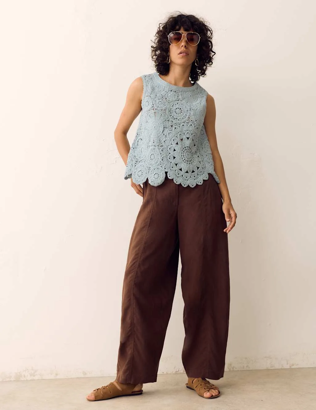 Lyocell Rich Barrel Trousers Dark Mole female - Per Una - FashionsVida