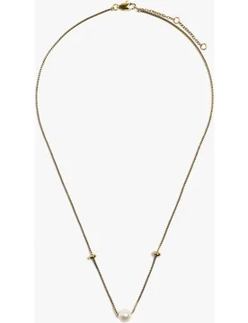 Collar de acero inoxidable corto con perla decorativa - Parfois - FashionsVida