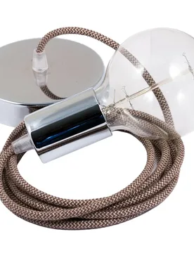Cables Suspension Luminaire Rd73 Zigzag 2 M Diy Tree Bark / Chrome Plated One Size - Creative - FashionsVida