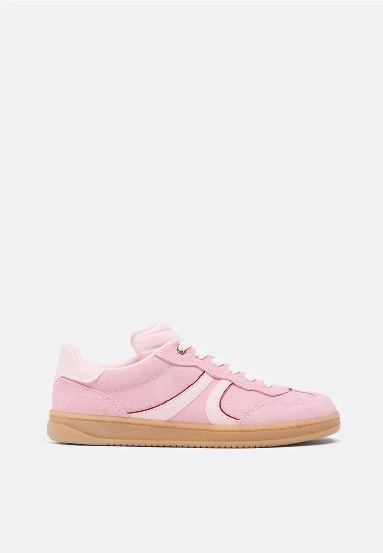 Stradivarius Leder-Sneaker ROSA 36 - Stradivarius - FashionsVida