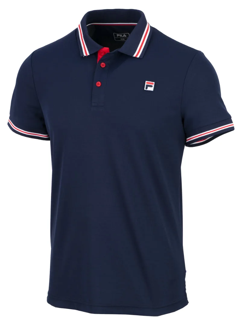 Peacoat Men's Heritage Piro Polo - S - FILA Tennis - FashionsVida