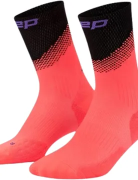 CORE RUN EDT. SPLIT SOCKS MID CUT Herren Neon Coral/Black 45-48+ - Cep - FashionsVida