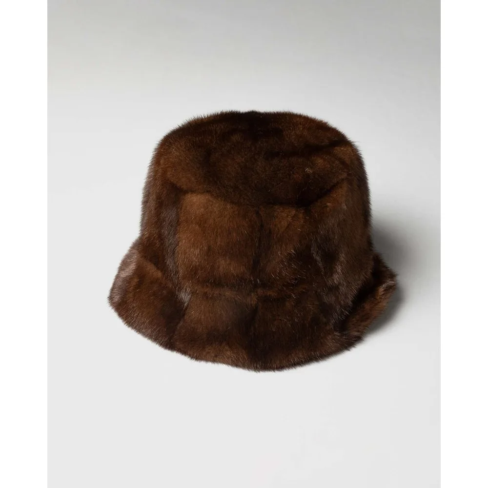 Sombrero de mujer de pelo de visón marrón - De la Roca - FashionsVida