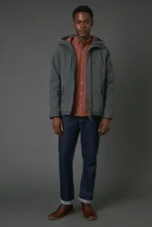 Men's Dark Grey Padded Parka Jacket Size: Large - Dark Grey - Size: L
