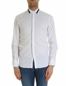 Camicia bianca con inserto nero