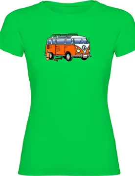 T-shirt à Manches Courtes Hippie Van Skate Light Green M - Kruskis - FashionsVida