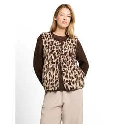 Gilet 1053424 Beige Java Brown Leo Print L
