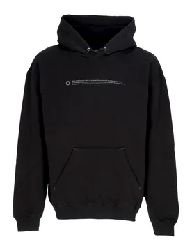 Felpa Leggera Cappuccio Uomo Outline Logo Hoodie Black - Octopus - FashionsVida