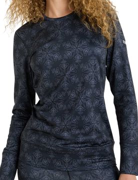 Erste Schicht Technisch Daybreak Brushed Top True Black Snowflakes für Damen Größe M Navy blau